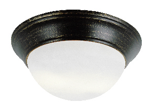 Trans Globe Lighting-57703 ROB-Two Light Flush Mount   Rubbed Oil Bronze Finish with White Frosted Glass